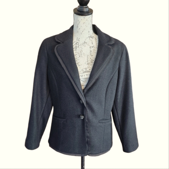 J. Jill Tailored Black Single Breasted Wool Blazer Jacket 8 - Picture 1 of 10